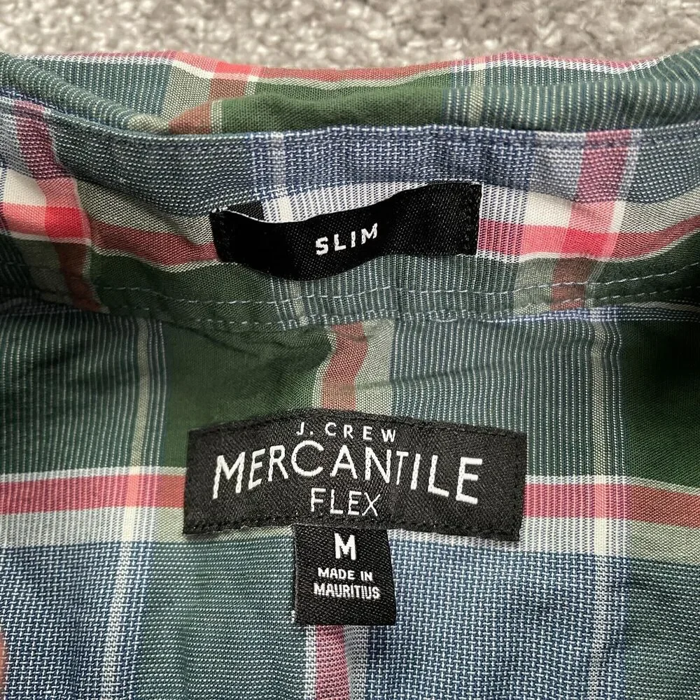 J.Crew Mercantile Slim Fit Flannel Shirt Mens Medium Multi Plaid Long Sleeve Top